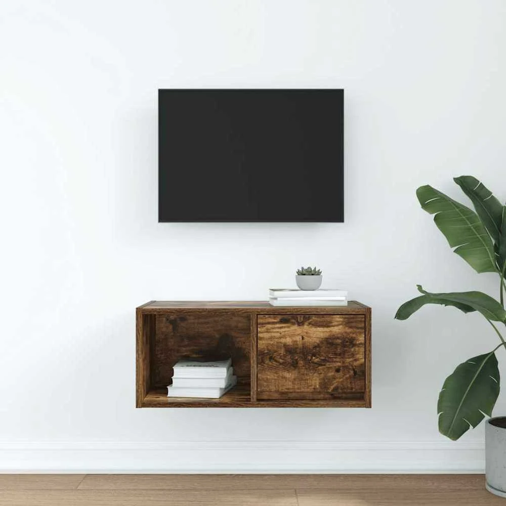 TV staliukas Televizoriaus spintelė, dūminio ąžuolo, 60x31x25,5 cm, mediena