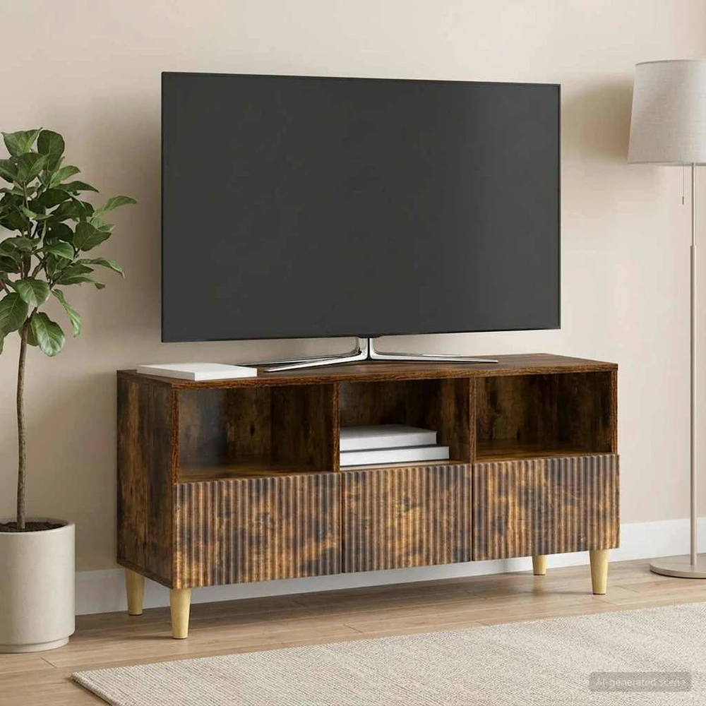 TV staliukas Televizoriaus spintelė 102 x 34,5 x 50 cm Dūminio ąžuolo