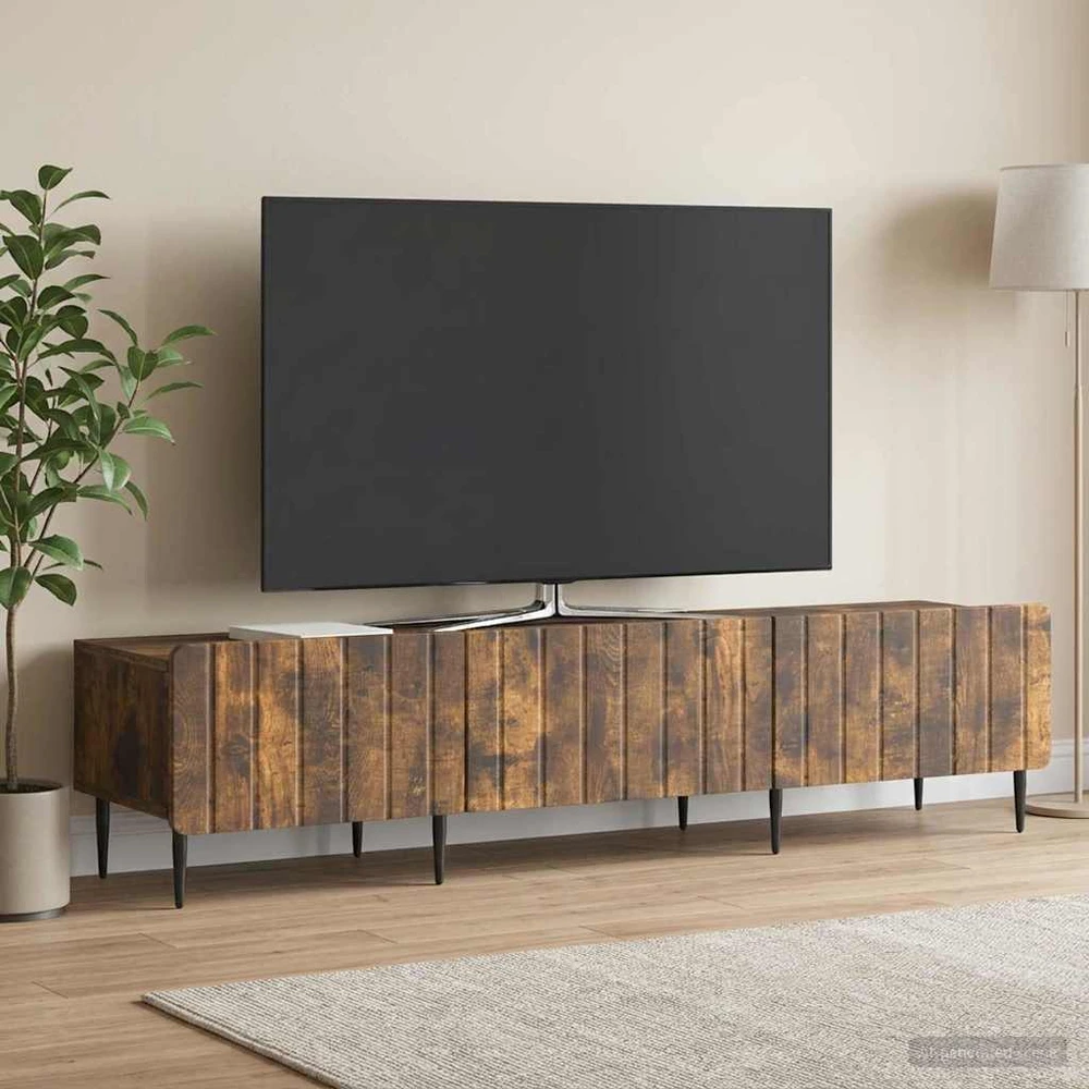 TV staliukas Televizoriaus spintelė Dūminio ąžuolo 147 x 34,5 x 32 cm