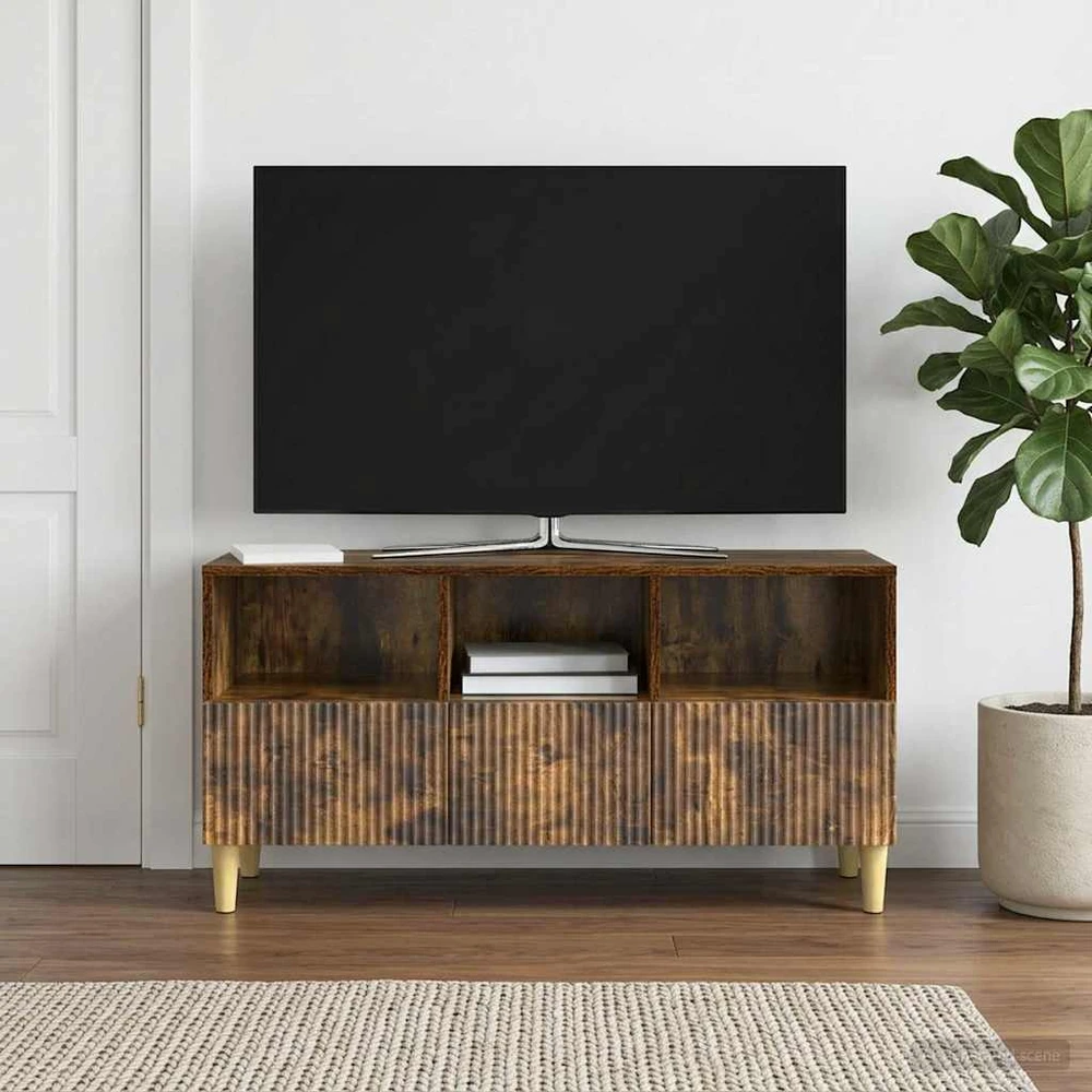 TV staliukas Televizoriaus spintelė 102 x 34,5 x 50 cm Dūminio ąžuolo