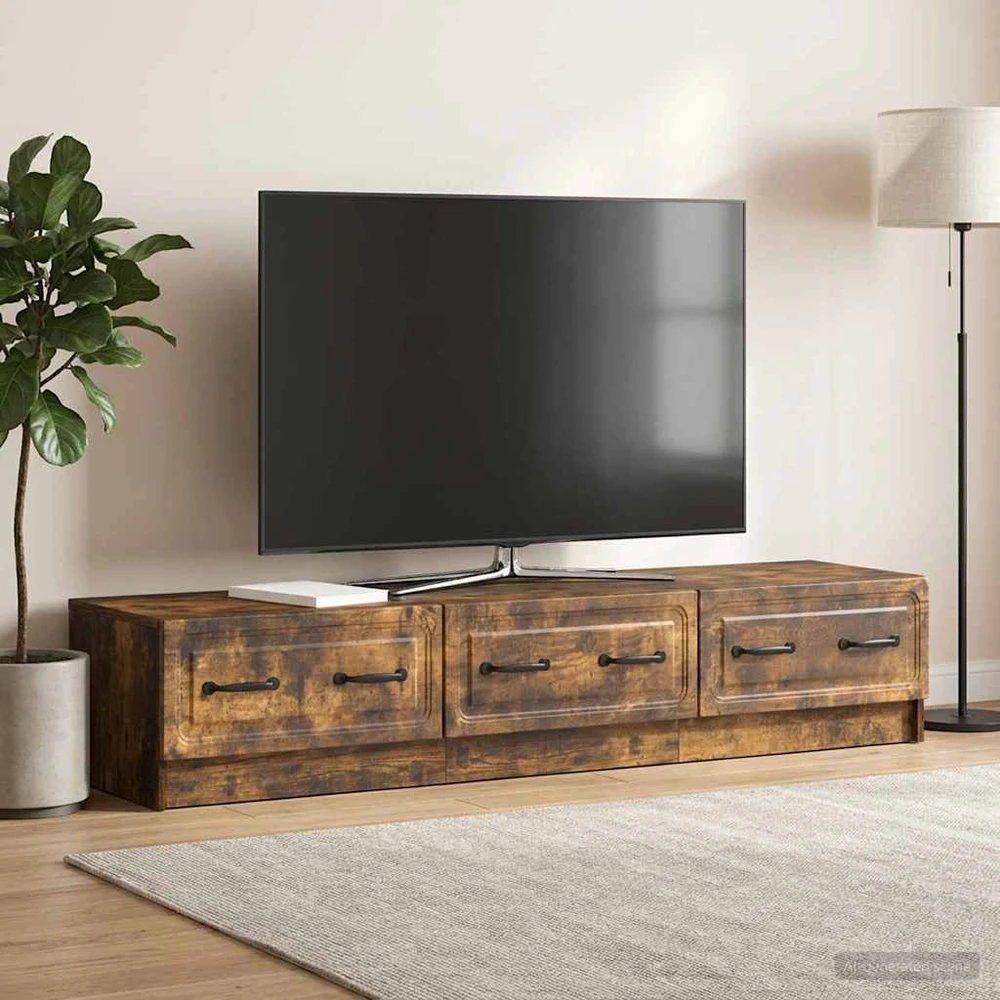 TV staliukas Televizoriaus spintelė 147 x 34,5 x 27 cm Dūminio ąžuolo
