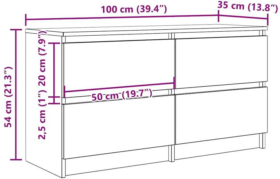 TV staliukas Televizoriaus spintelė, dūminio ąžuolo, 160x35x55cm, mediena