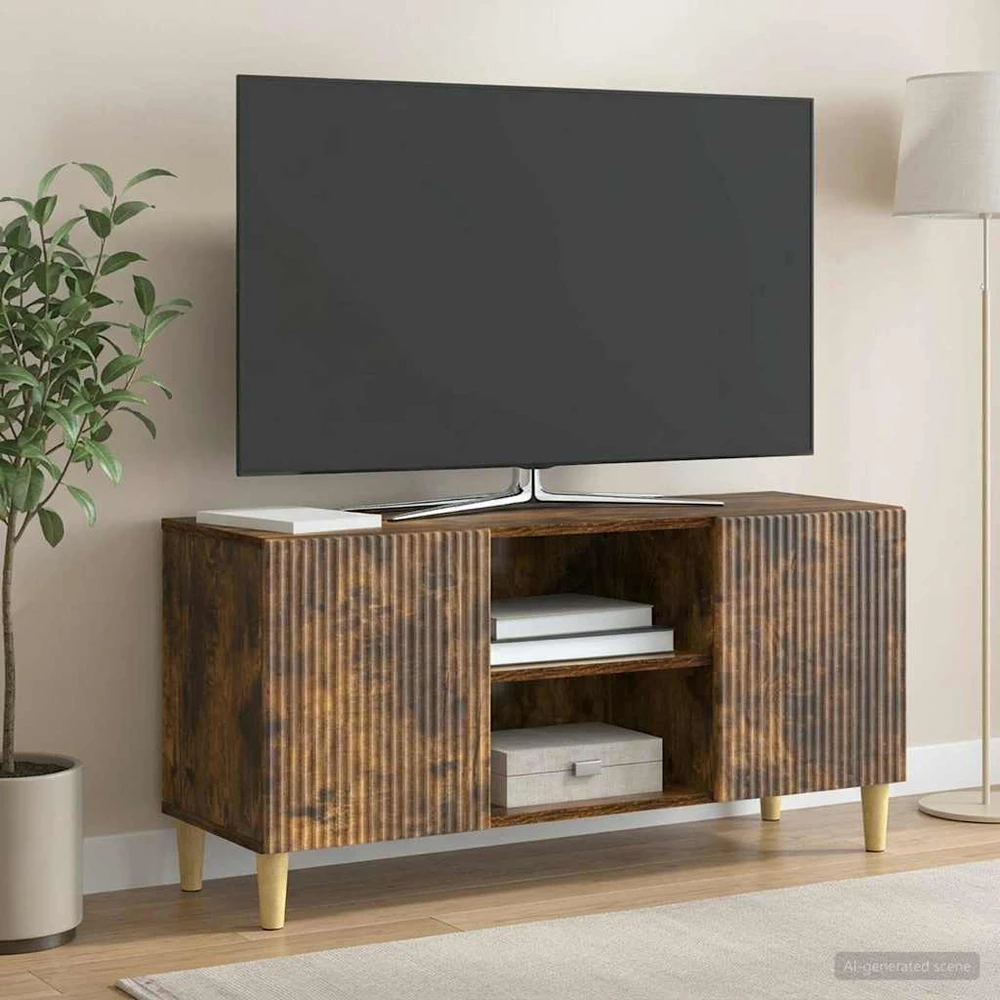 TV staliukas Televizoriaus spintelė 102 x 34,5 x 50 cm Dūminio ąžuolo