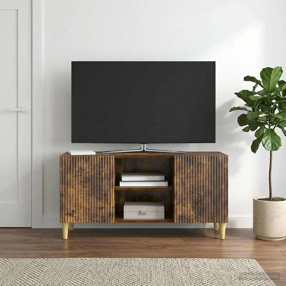 TV staliukas Televizoriaus spintelė 102 x 34,5 x 50 cm Dūminio ąžuolo