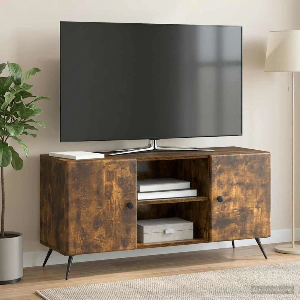 TV staliukas Televizoriaus spintelė 102 x 34,5 x 50 cm Dūminio ąžuolo