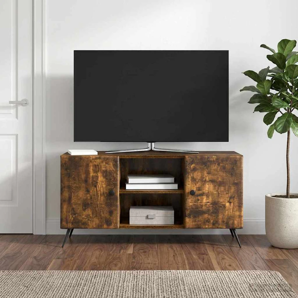 TV staliukas Televizoriaus spintelė 102 x 34,5 x 50 cm Dūminio ąžuolo