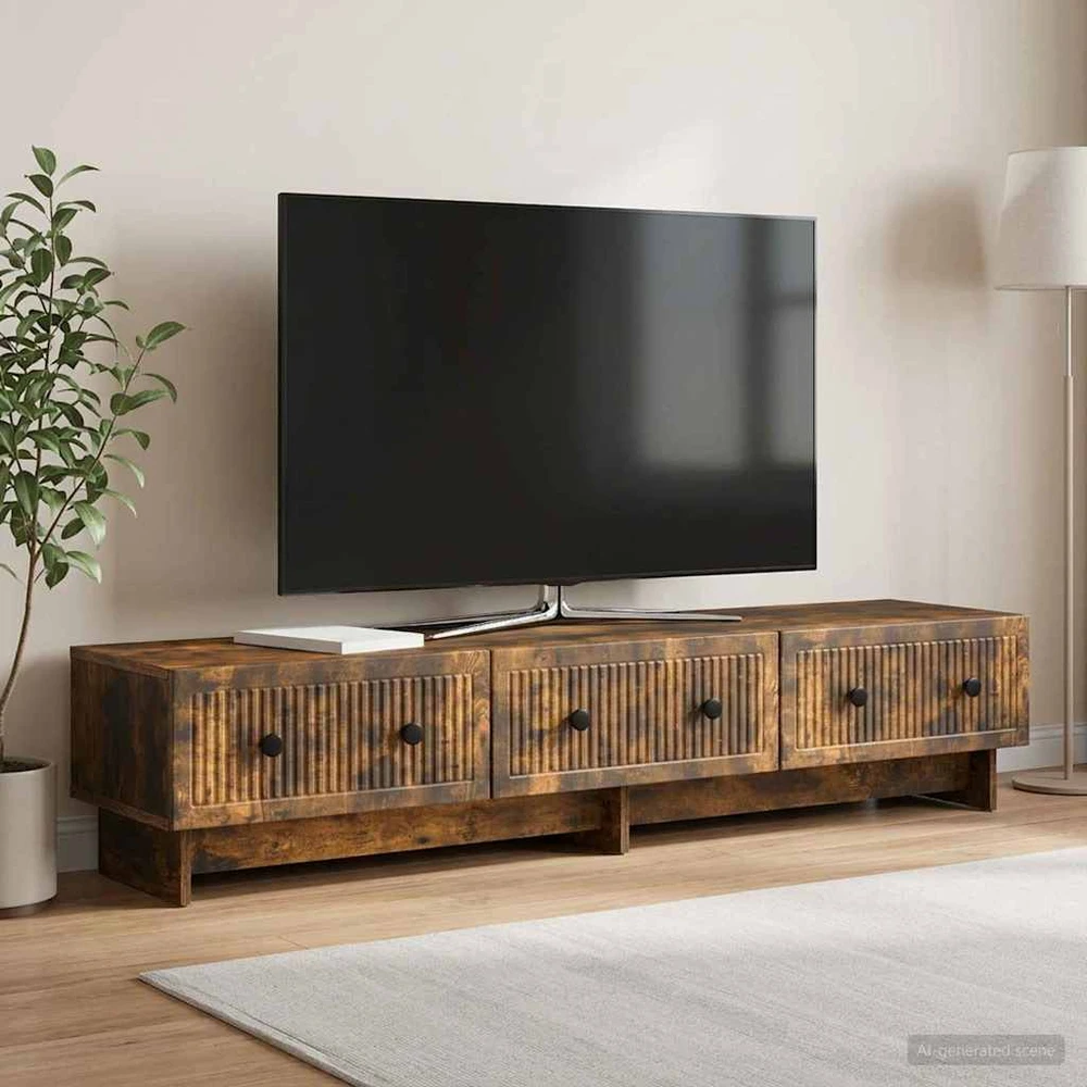 TV staliukas Televizoriaus spintelė 147 x 34,5 x 30 cm Dūminio ąžuolo