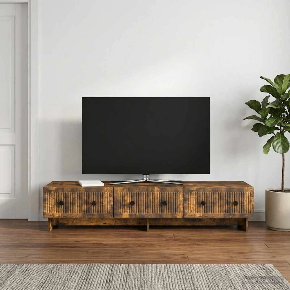 TV staliukas Televizoriaus spintelė 147 x 34,5 x 30 cm Dūminio ąžuolo