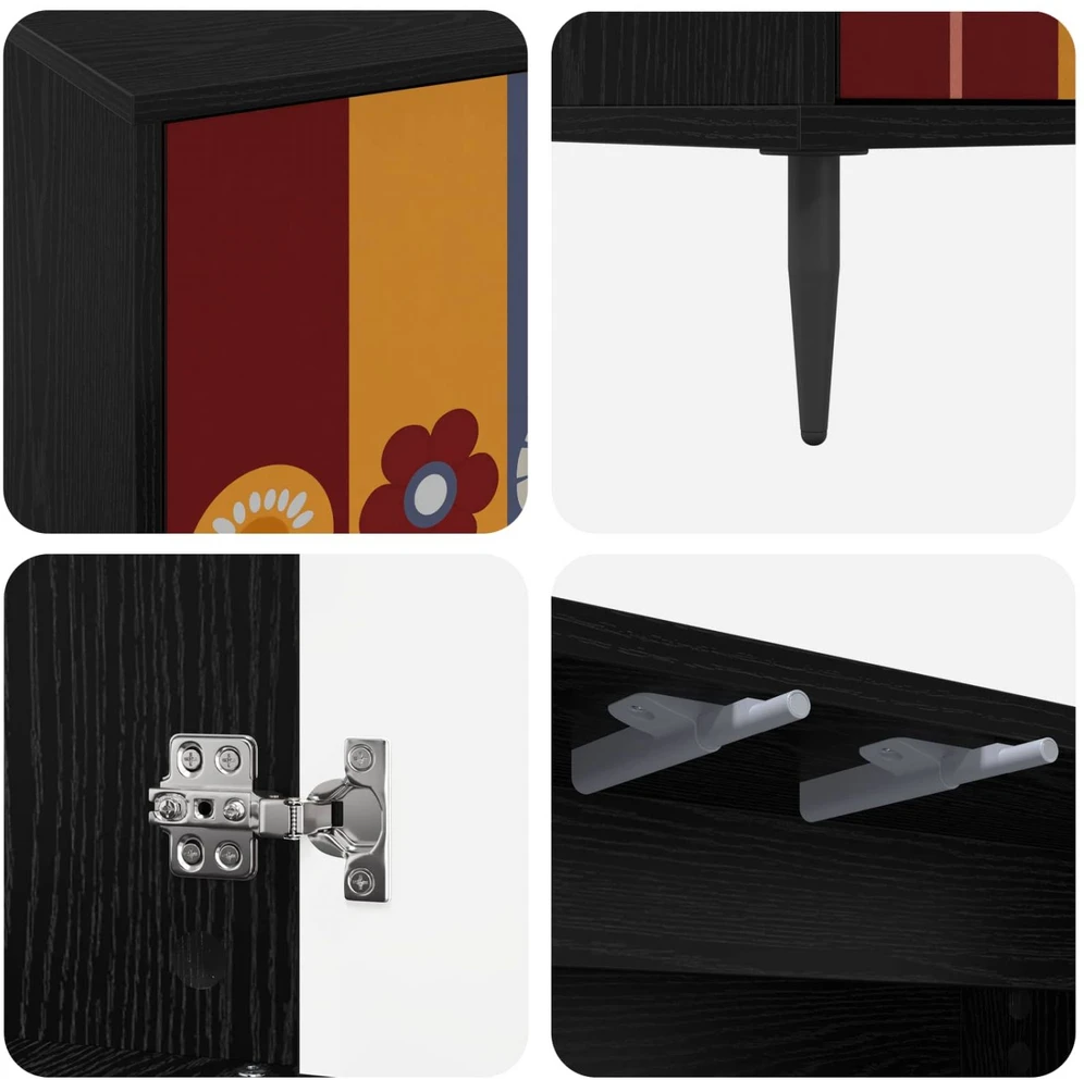 TV staliukas Televizoriaus spintelė ESSEN 102 x 33 x 51 cm Juodojo ąžuolo