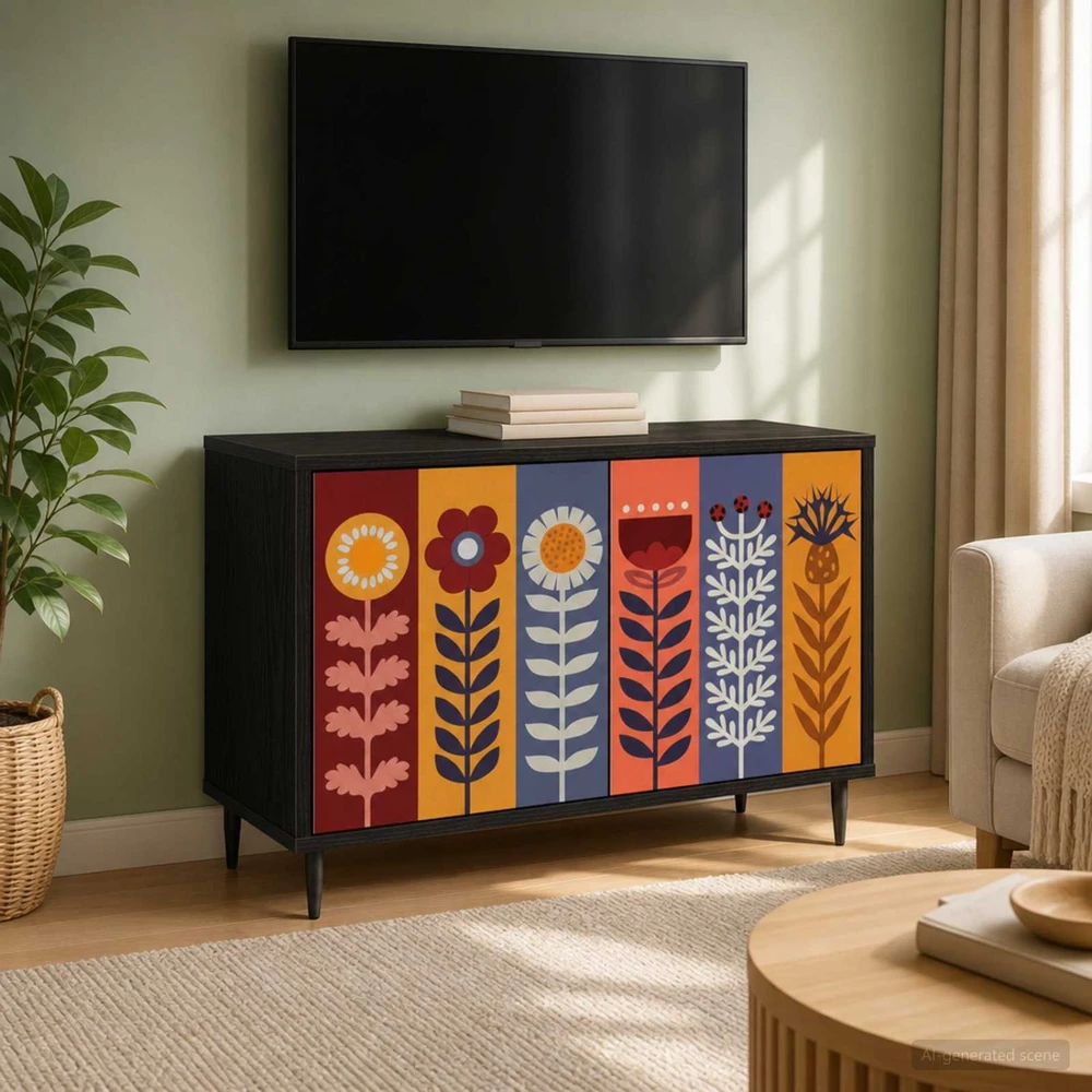 TV staliukas Televizoriaus spintelė ESSEN 69 x 33 x 50,5 cm Juodojo ąžuolo