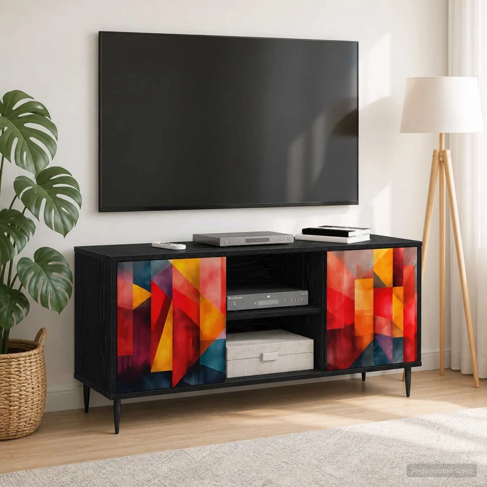 TV staliukas Televizoriaus spintelė HEESCH 102 x 33 x 51 cm Juodojo ąžuolo
