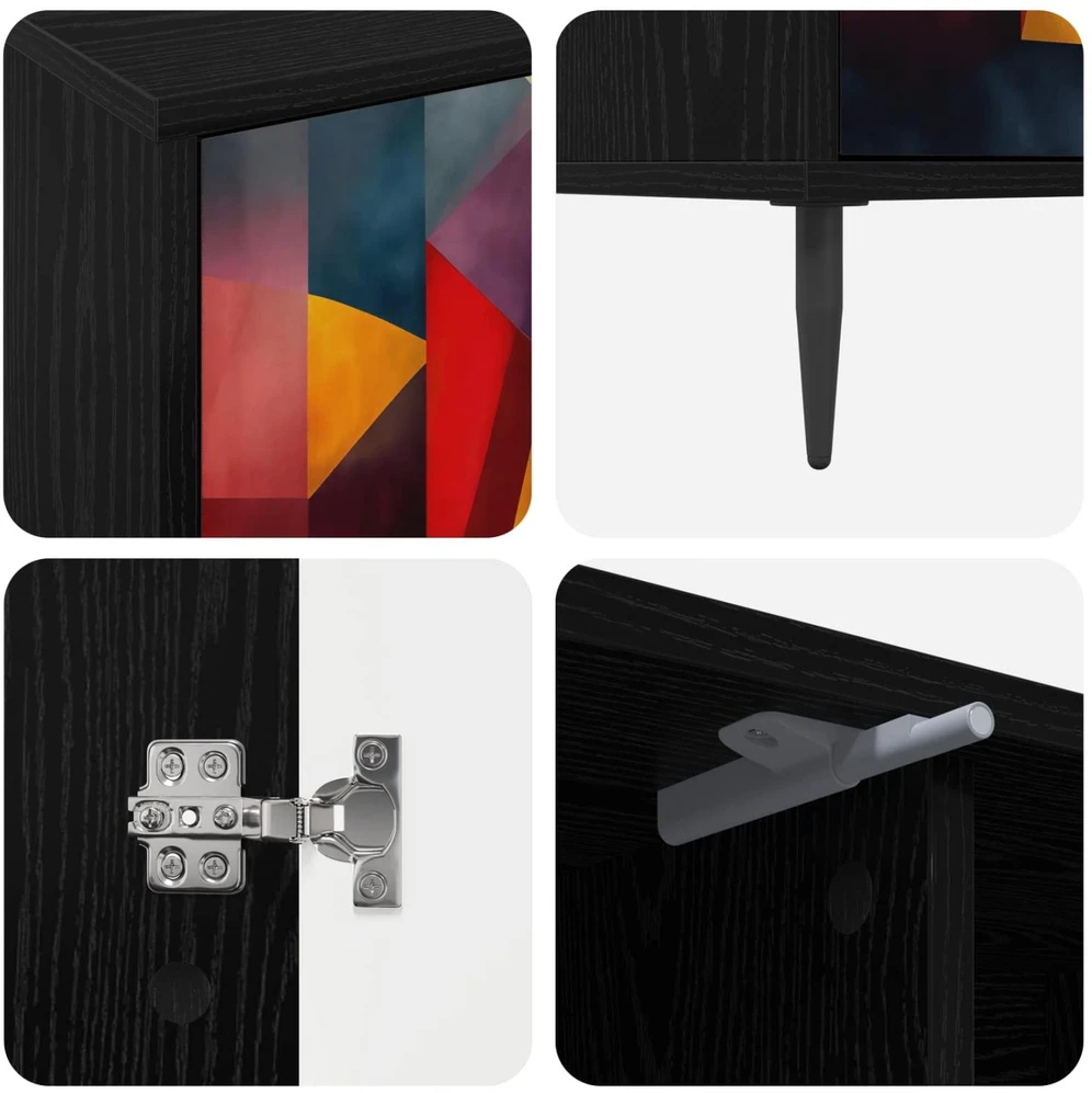 TV staliukas Televizoriaus spintelė HEESCH 102 x 33 x 51 cm Juodojo ąžuolo