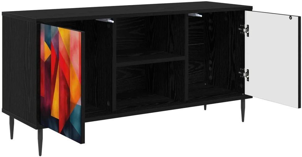 TV staliukas Televizoriaus spintelė HEESCH 102 x 33 x 51 cm Juodojo ąžuolo