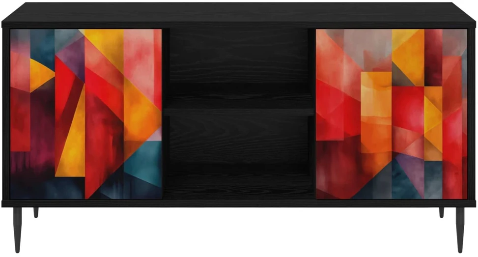TV staliukas Televizoriaus spintelė HEESCH 102 x 33 x 51 cm Juodojo ąžuolo