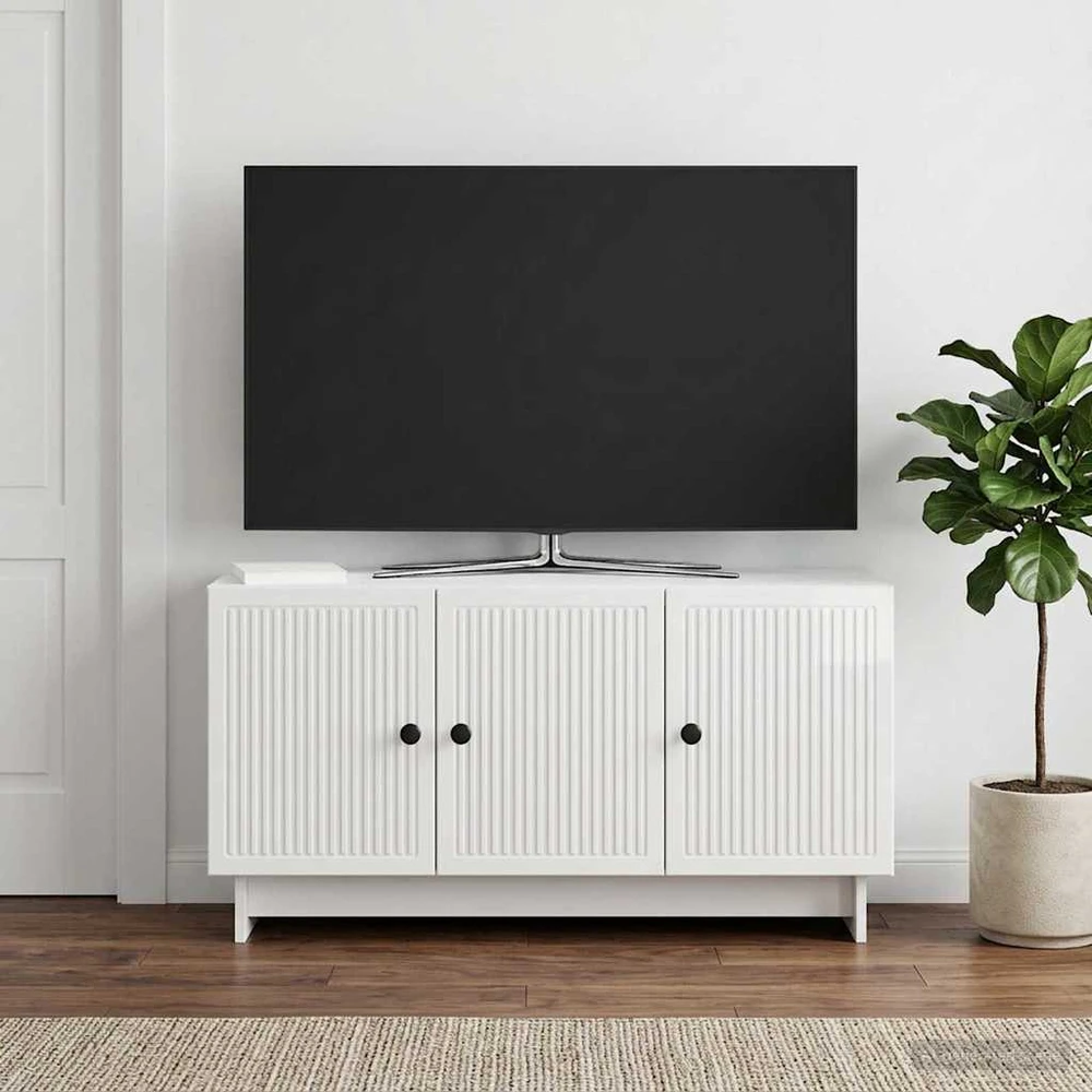 TV staliukas Televizoriaus spintelė 99 x 34,5 x 50 cm Itin blizgi balta