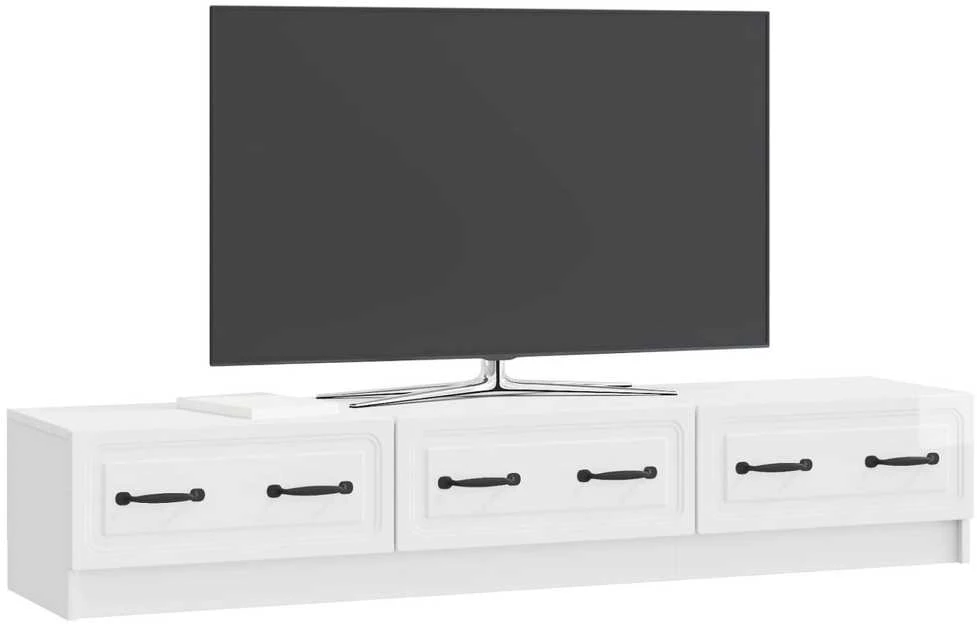 Televizoriaus spintelė 147 x 34,5 x 27 cm Itin blizgi balta