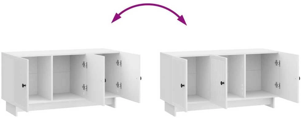 TV staliukas Televizoriaus spintelė 99 x 34,5 x 50 cm Itin blizgi balta