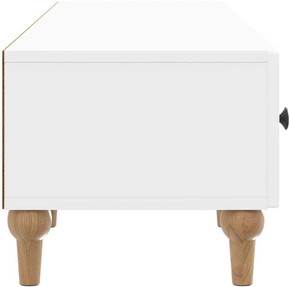 TV staliukas Televizoriaus spintelė Itin blizgi balta 147 x 34,5 x 30 cm