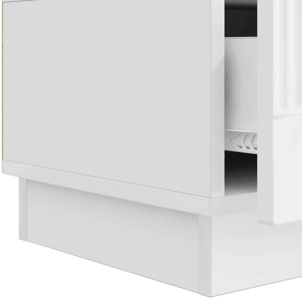 TV staliukas Televizoriaus spintelė Itin blizgi balta 147 x 34,5 x 27 cm