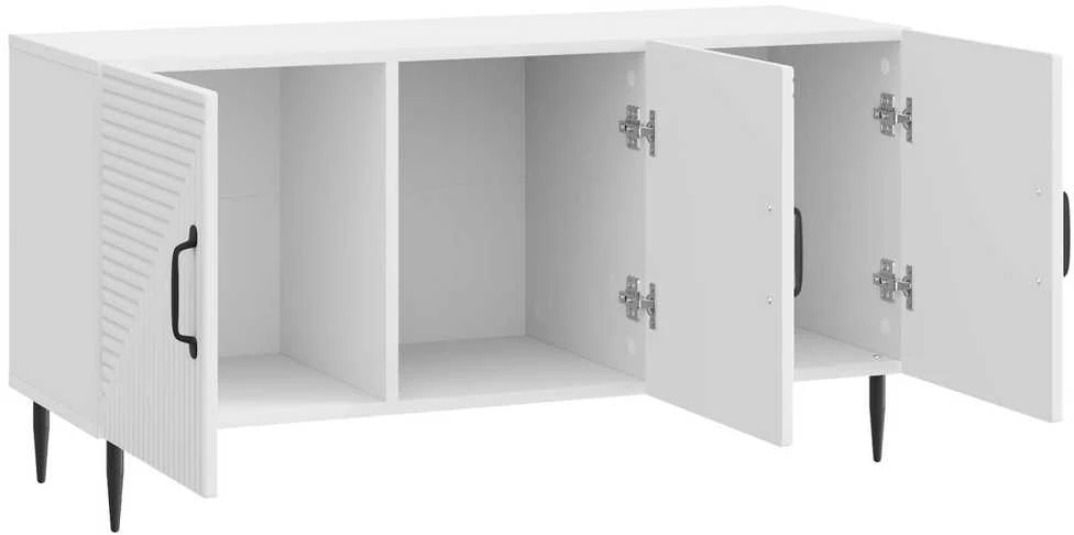 TV staliukas Televizoriaus spintelė Itin blizgi balta 99 x 34,5 x 50 cm