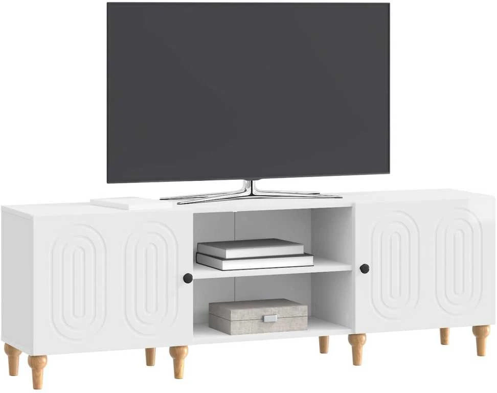 TV staliukas Televizoriaus spintelė 150 x 31 x 50 cm Itin blizgi balta