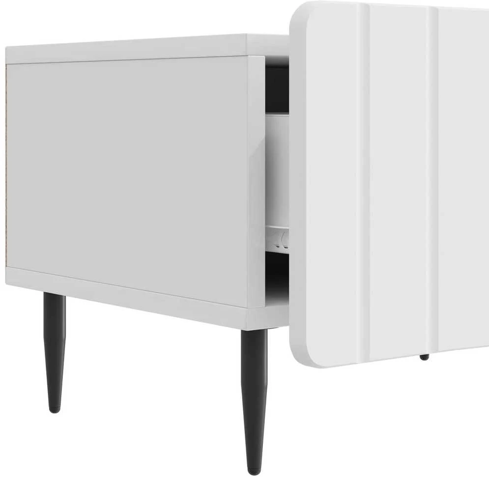 TV staliukas Televizoriaus spintelė Itin blizgi balta 147 x 34,5 x 32 cm