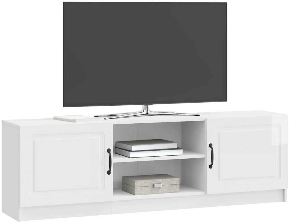 TV staliukas Televizoriaus spintelė Itin blizgi balta 150 x 31 x 47 cm
