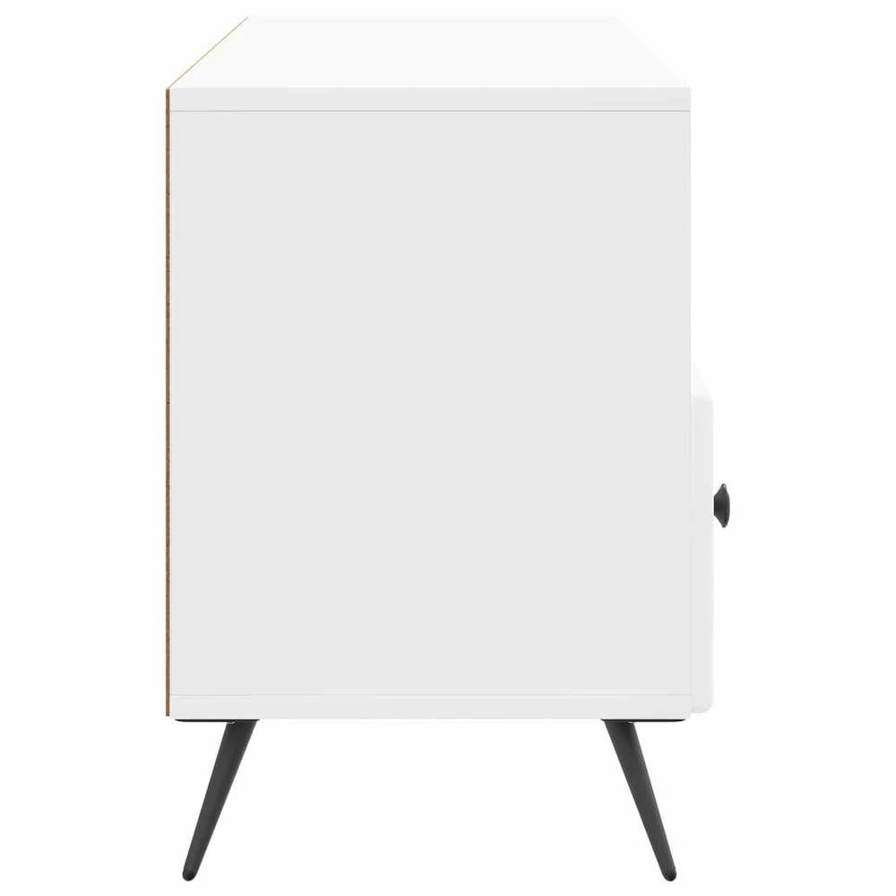 TV staliukas Televizoriaus spintelė Itin blizgi balta 102 x 34,5 x 50 cm