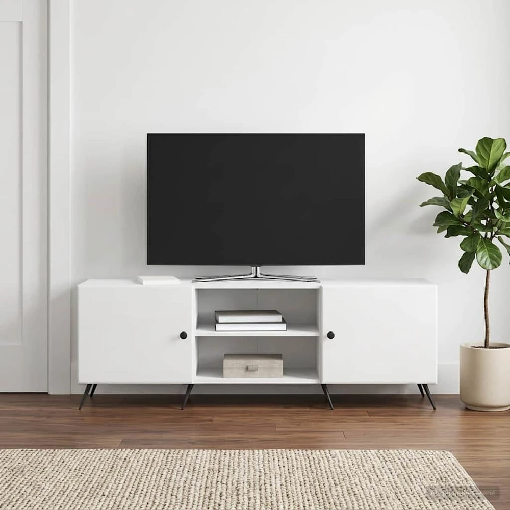 TV staliukas Televizoriaus spintelė 150 x 31 x 50 cm Itin blizgi balta