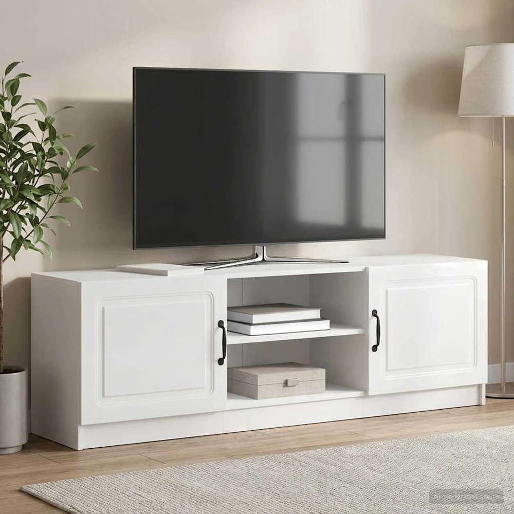 TV staliukas Televizoriaus spintelė Itin blizgi balta 150 x 31 x 47 cm