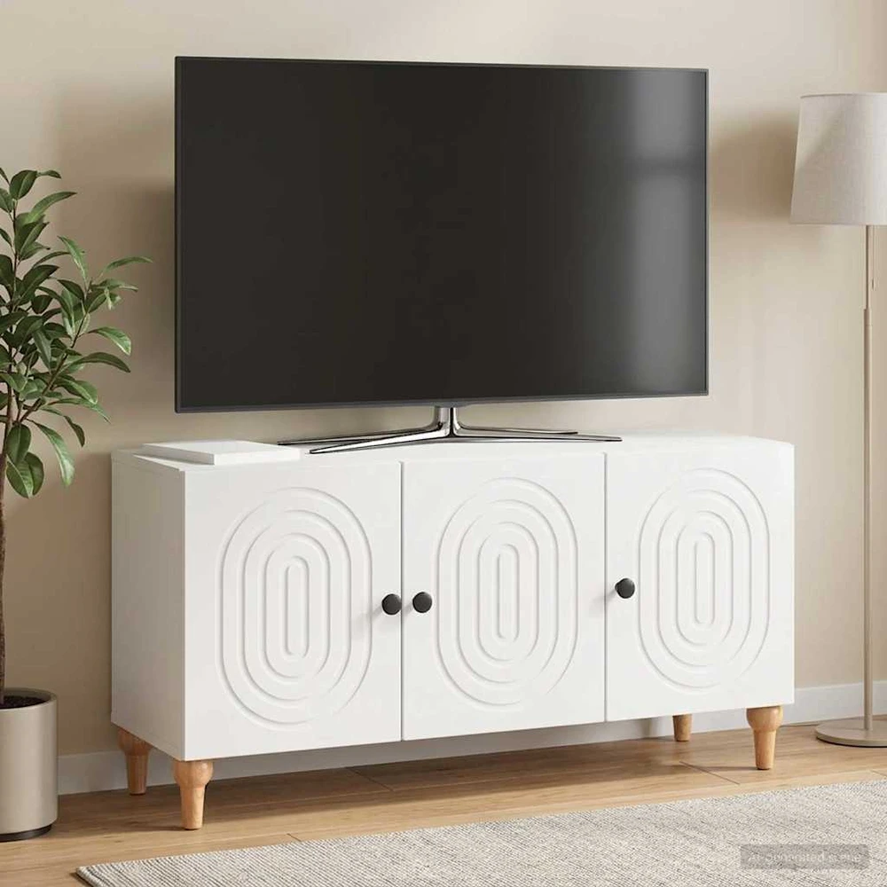 TV staliukas Televizoriaus spintelė 99 x 34,5 x 50 cm Itin blizgi balta