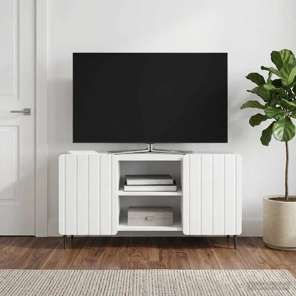 TV staliukas Televizoriaus spintelė 102 x 34,5 x 52 cm Itin blizgi balta
