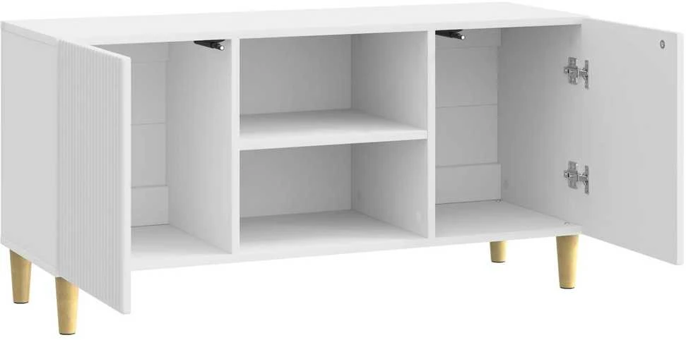 TV staliukas Televizoriaus spintelė 102 x 34,5 x 50 cm Itin blizgi balta