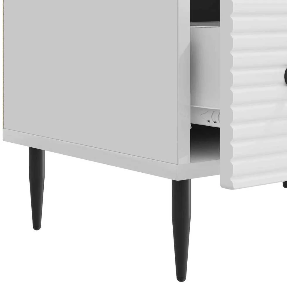 TV staliukas Televizoriaus spintelė Itin blizgi balta 147 x 34,5 x 30 cm