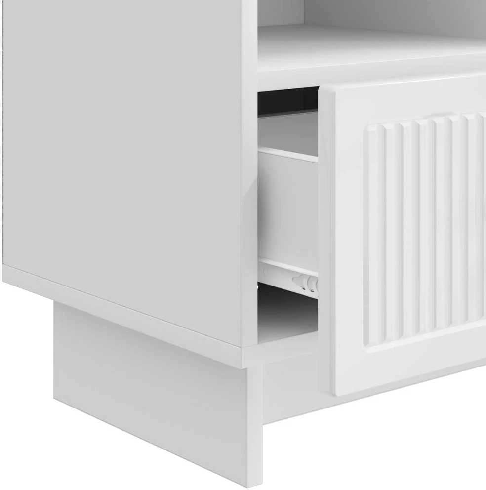 TV staliukas Televizoriaus spintelė Itin blizgi balta 102 x 34,5 x 50 cm