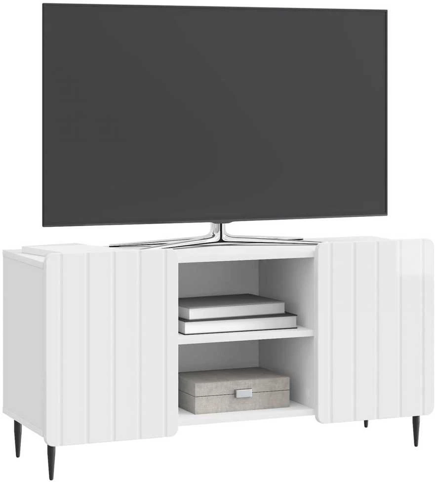 TV staliukas Televizoriaus spintelė 102 x 34,5 x 52 cm Itin blizgi balta
