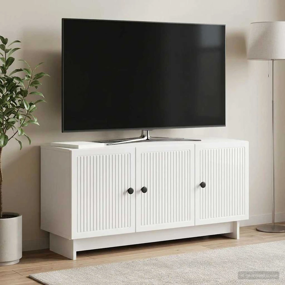 TV staliukas Televizoriaus spintelė 99 x 34,5 x 50 cm Itin blizgi balta