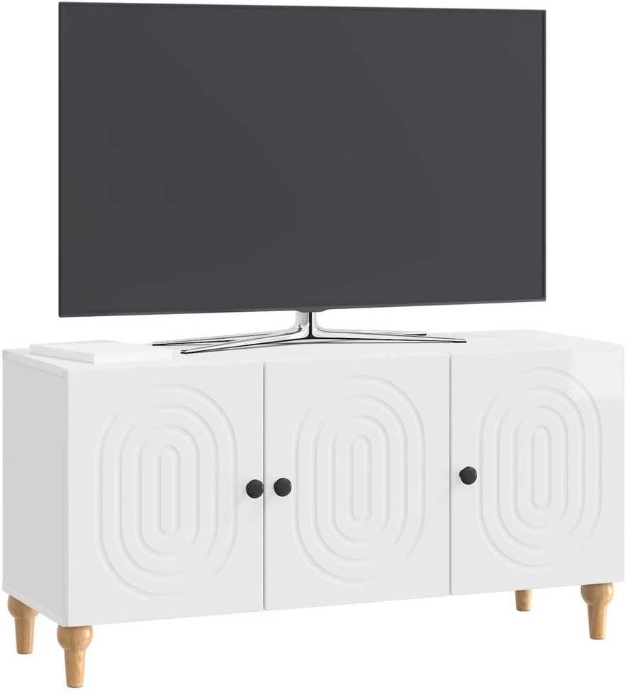 TV staliukas Televizoriaus spintelė 99 x 34,5 x 50 cm Itin blizgi balta