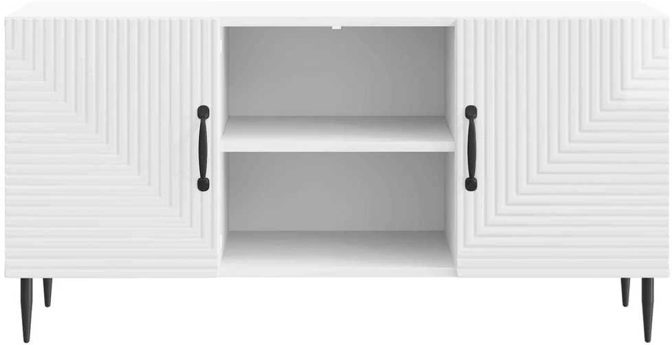 TV staliukas Televizoriaus spintelė Itin blizgi balta 102 x 34,5 x 50 cm