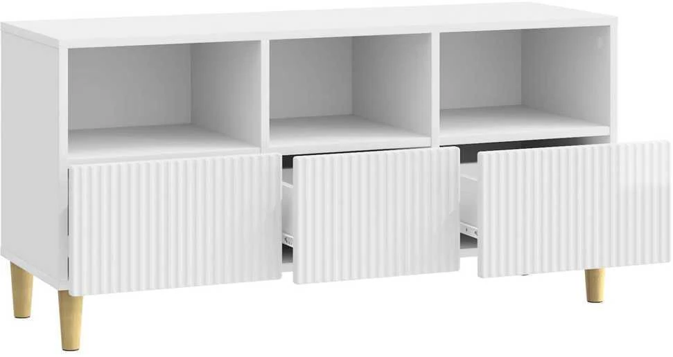 TV staliukas Televizoriaus spintelė 102 x 34,5 x 50 cm Itin blizgi balta