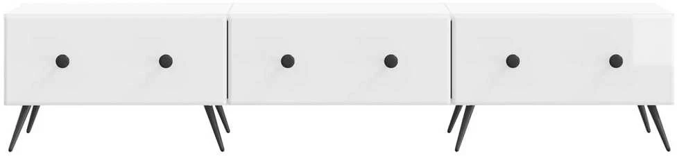 TV staliukas Televizoriaus spintelė Itin blizgi balta 147 x 34,5 x 30 cm