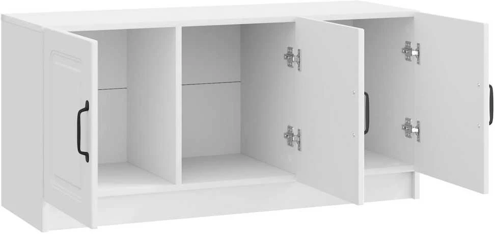 TV staliukas Televizoriaus spintelė Itin blizgi balta 99 x 34,5 x 47 cm