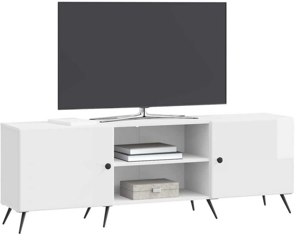 TV staliukas Televizoriaus spintelė 150 x 31 x 50 cm Itin blizgi balta