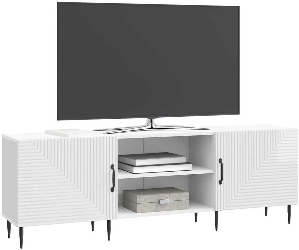 TV staliukas Televizoriaus spintelė 150 x 31 x 50 cm Itin blizgi balta