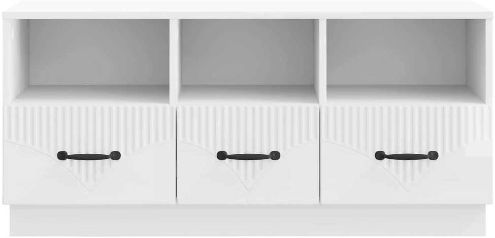 TV staliukas Televizoriaus spintelė Itin blizgi balta 102 x 34,5 x 47 cm