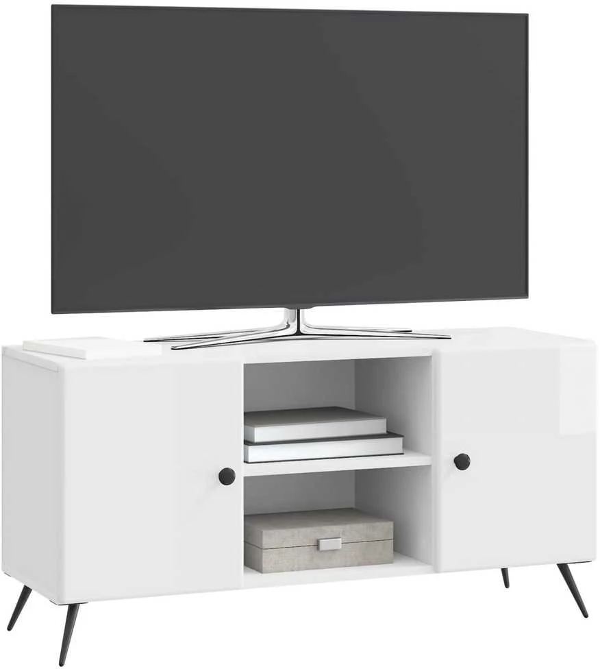 TV staliukas Televizoriaus spintelė 102 x 34,5 x 50 cm Itin blizgi balta