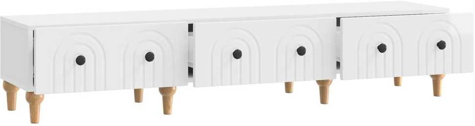 TV staliukas Televizoriaus spintelė Itin blizgi balta 147 x 34,5 x 30 cm