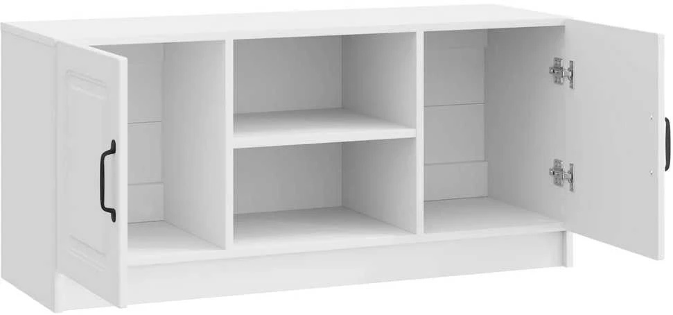 TV staliukas Televizoriaus spintelė Itin blizgi balta 102 x 34,5 x 47 cm
