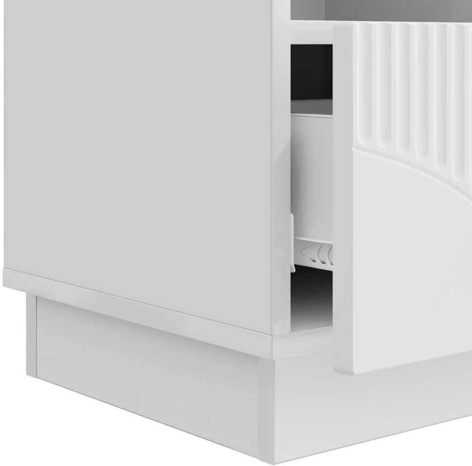 TV staliukas Televizoriaus spintelė Itin blizgi balta 102 x 34,5 x 47 cm