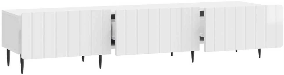 TV staliukas Televizoriaus spintelė Itin blizgi balta 147 x 34,5 x 32 cm